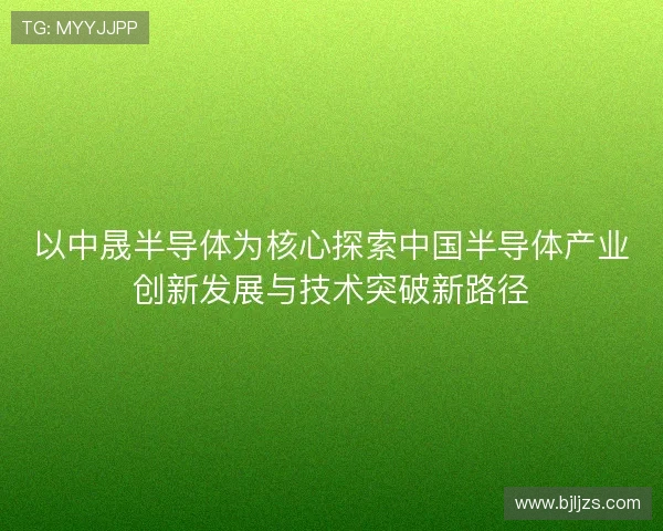 以中晟半导体为核心探索中国半导体产业创新发展与技术突破新路径