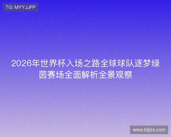 2026年世界杯入场之路全球球队逐梦绿茵赛场全面解析全景观察